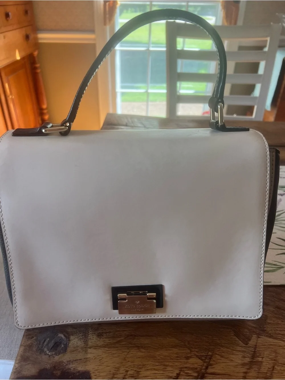 kate spade Cream, Navy and Gray Top-Handle Satchel